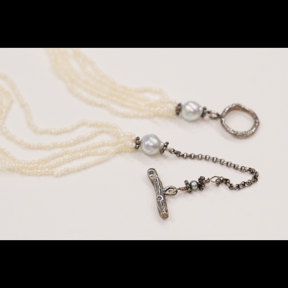 24" Mignon Faget Fences Seed Bead Pearl Necklace